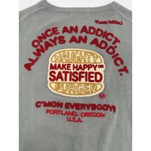 Moussy Vintage V Neck‎ Knit Cardigan Naughty Burger Portland Oregon Size M/L